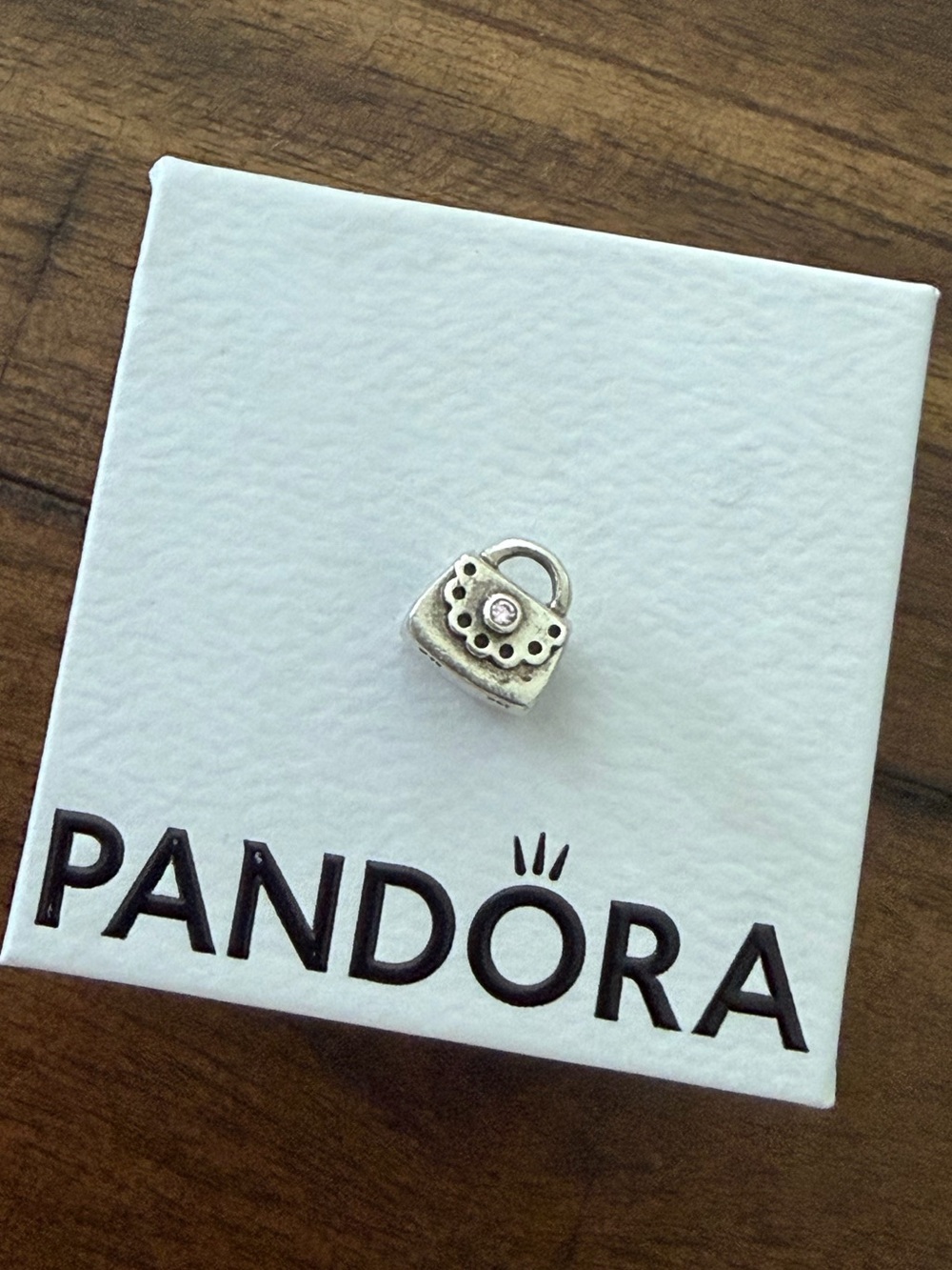 Pandora Authentic PURSE Charms Pink Stone Jewelry Imprint S925 ALE Collectors